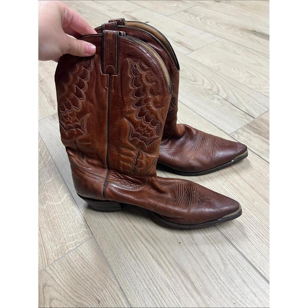 Classic Brown Leather Cowboy Boots - Men's Western Pull-On Style